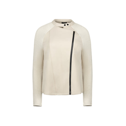 Knit Sleeve Zip Top