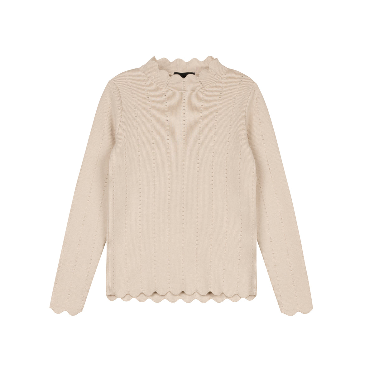 SCALLOPED KNIT SWEATER