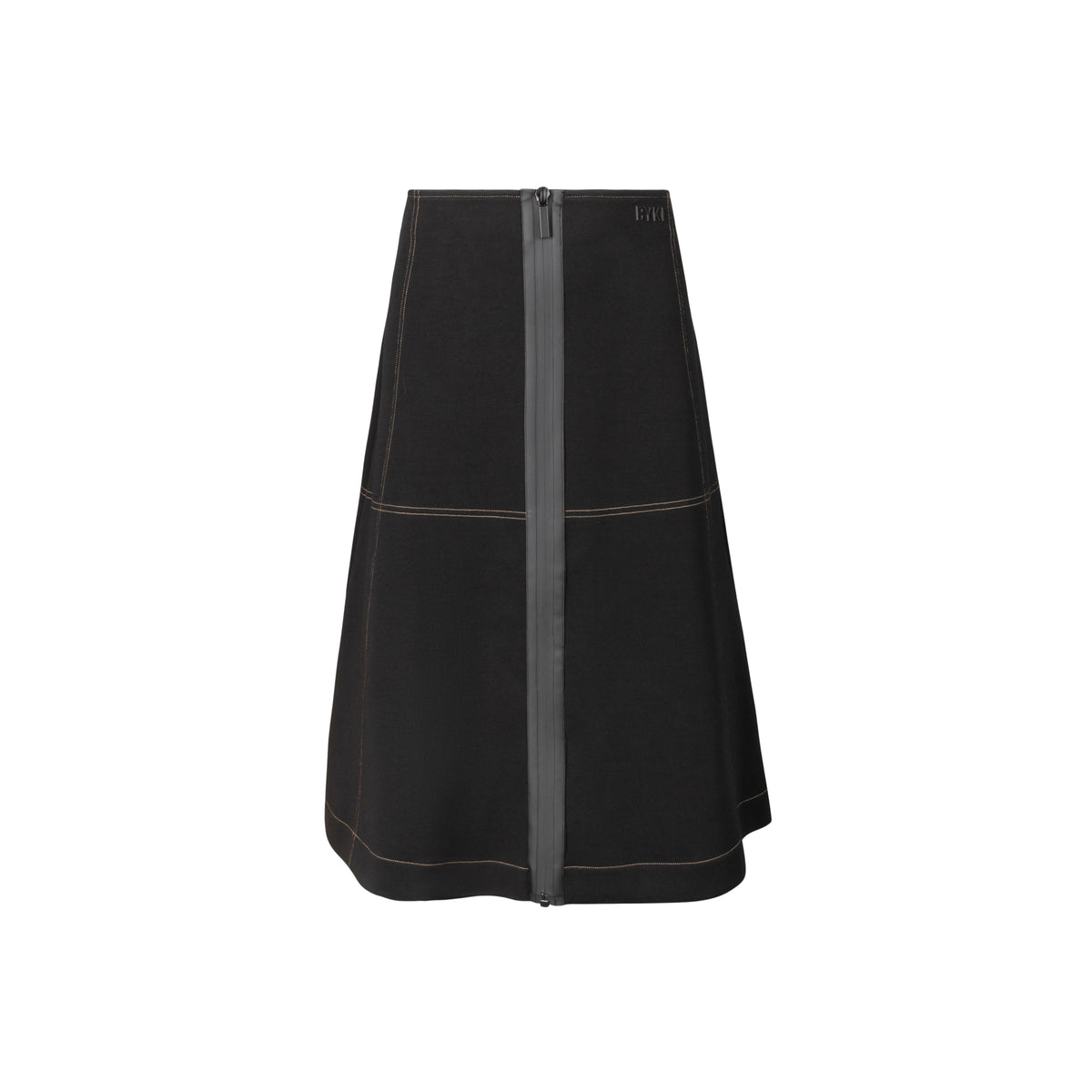 Top Stitch Zipper Skirt