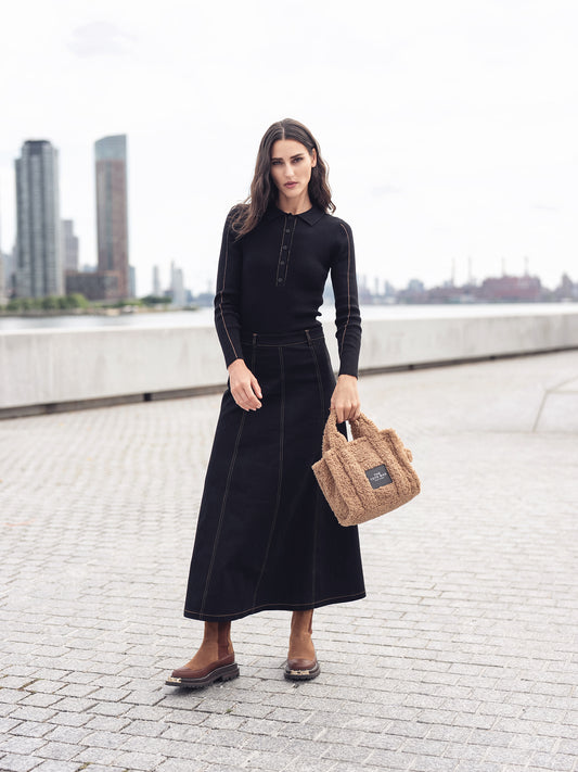 Denim Panel Skirt