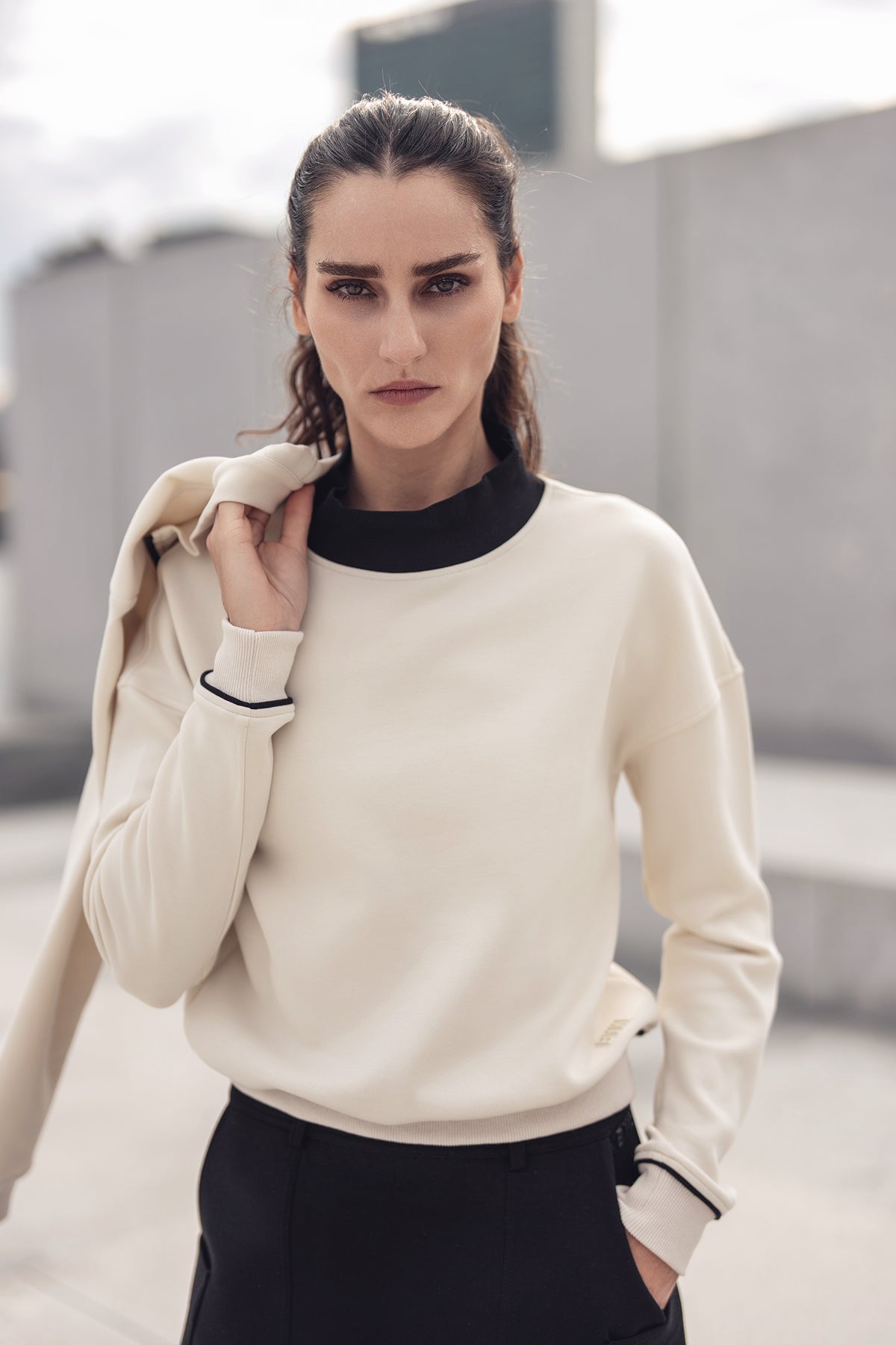 Two Tone Turtle Neck