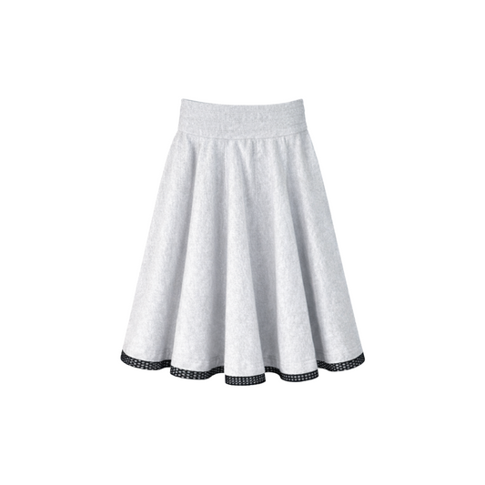 DENIM MESH TRIM SKIRT