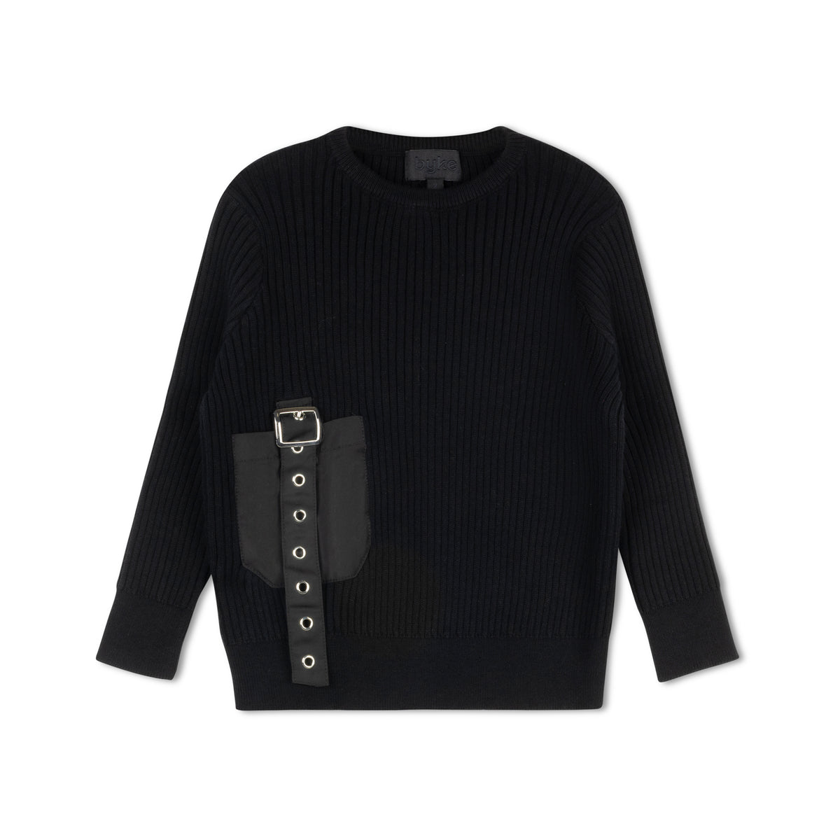 BUCKLE POCKET KNIT CREW NECK