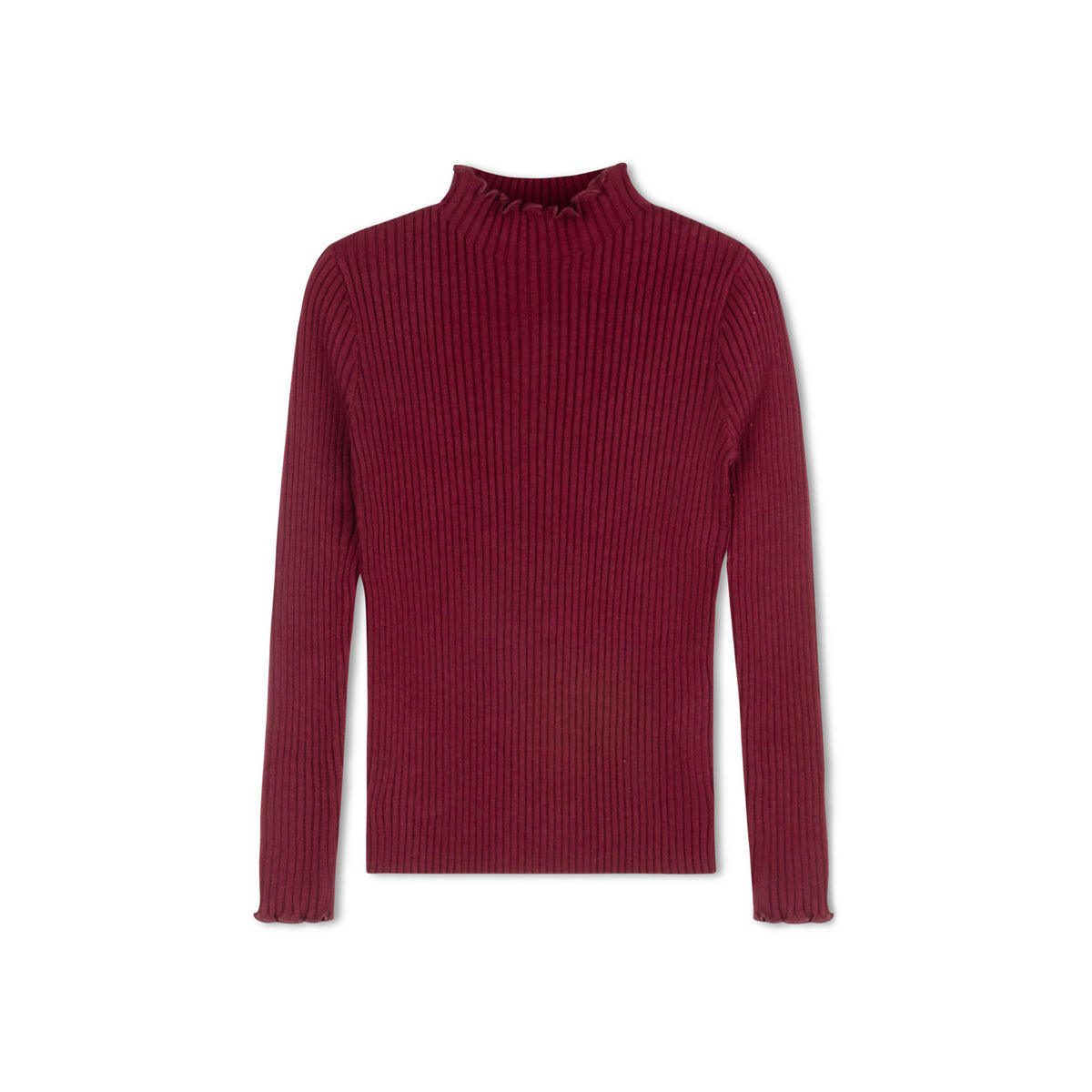 LETTUCE TRIM MOCK NECK