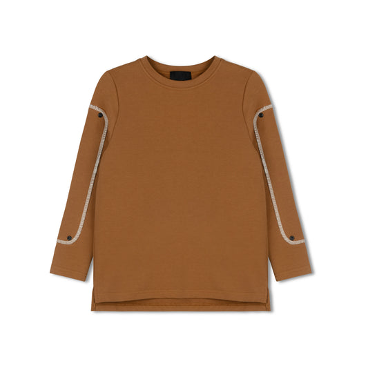 DENIM PATCH CREW NECK