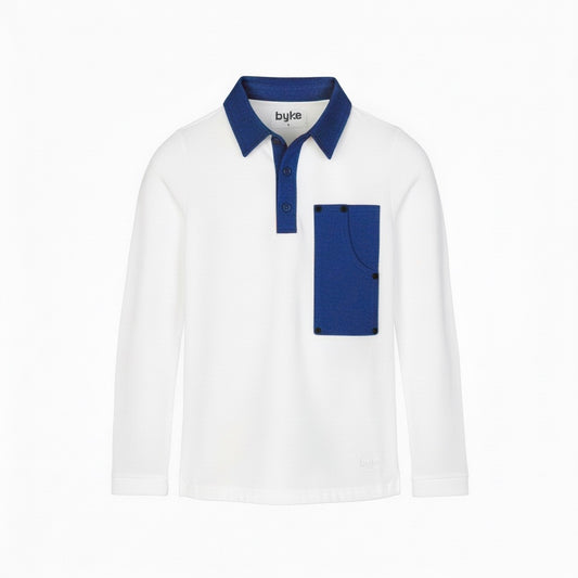 DENIM POCKET POLO  LONG SLEEVE