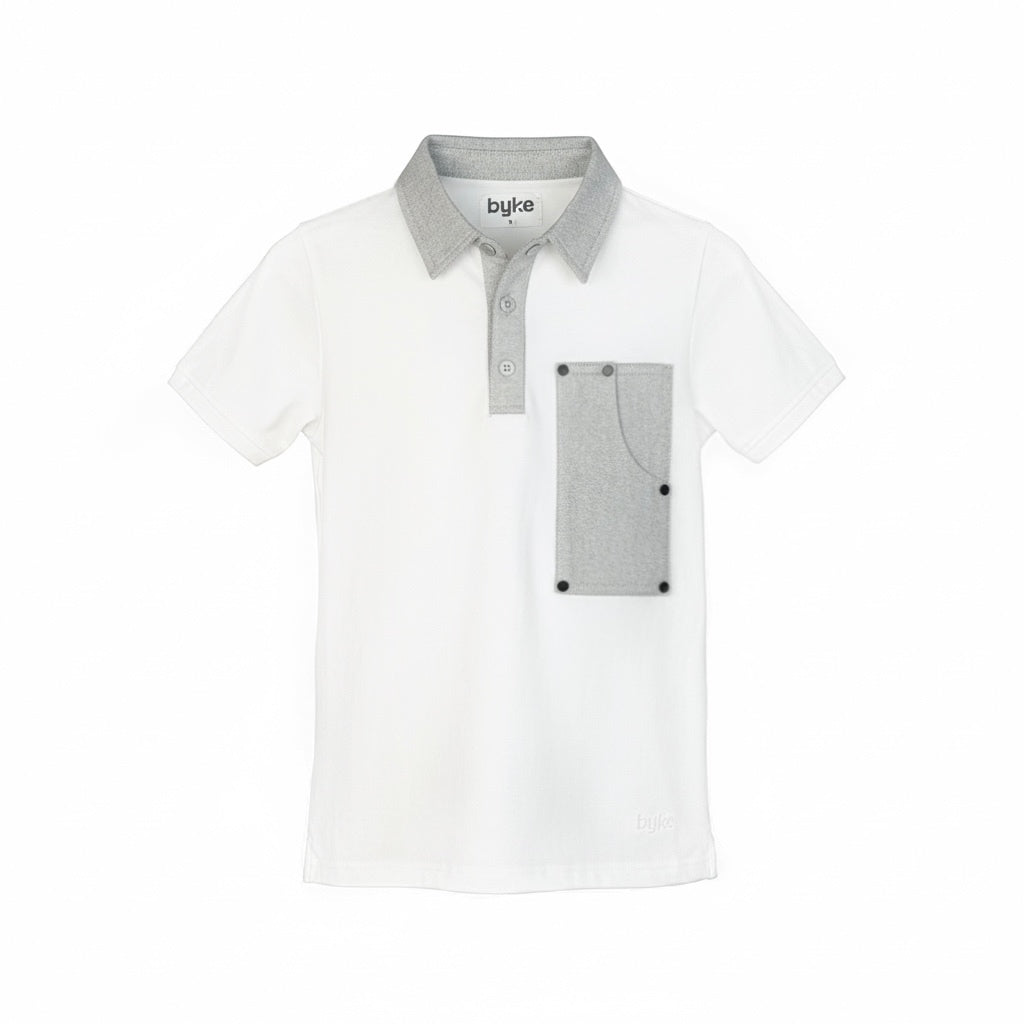 DENIM POCKET POLO  SHORT SLEEVE