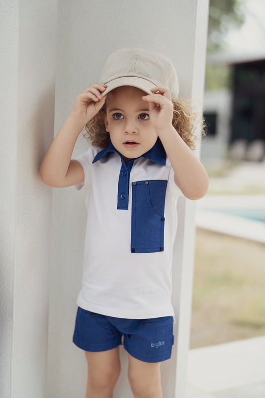 DENIM POCKET POLO  SHORT SLEEVE