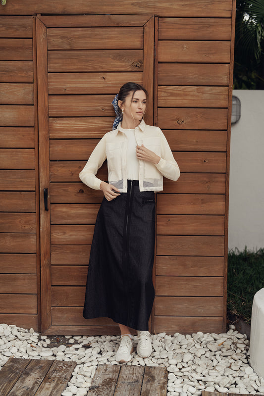 MESH  BUTTON FRONT TOP