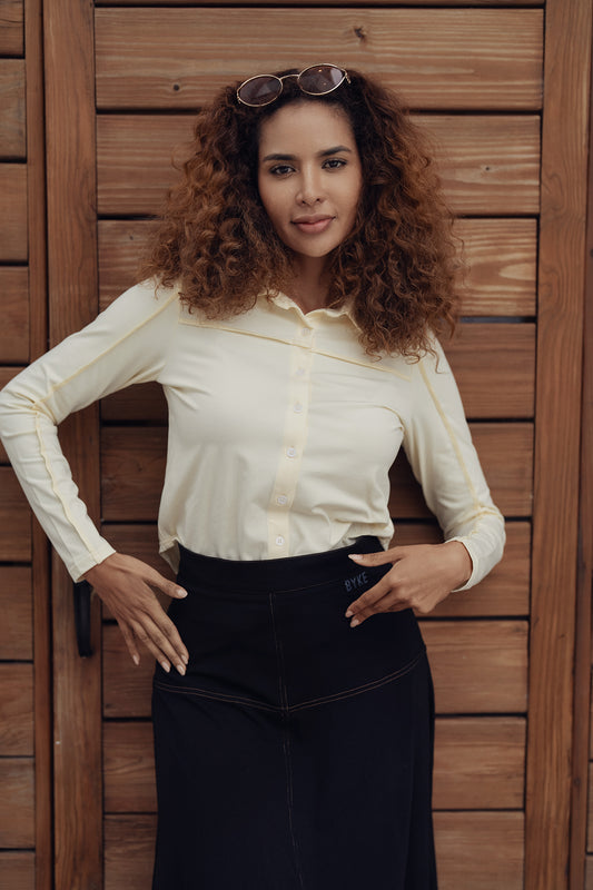 SEAM DETAIL POLO TEE