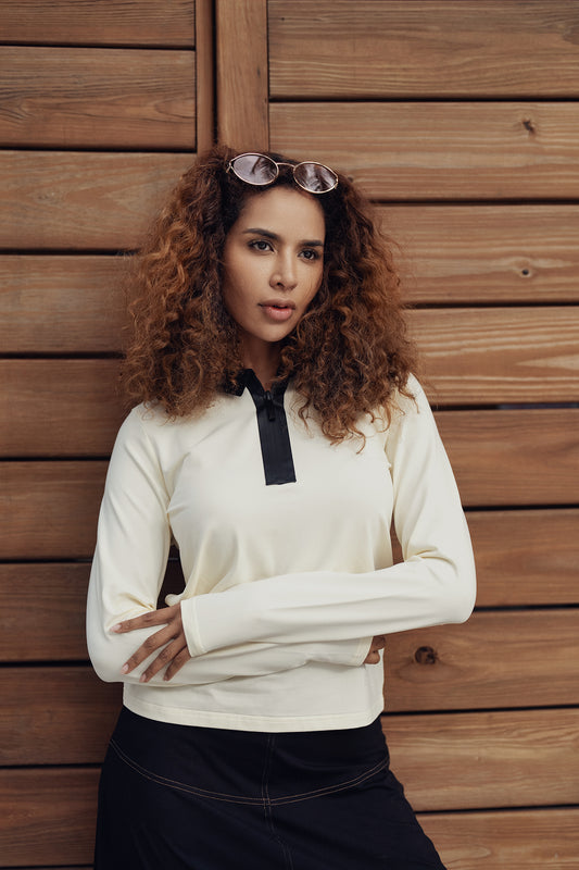 TAPED ZIPPER PLACKET POLO