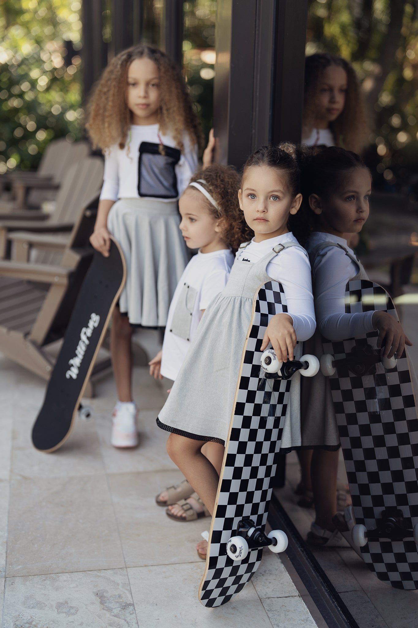 STRUCTURED DENIM MESH TRIM DRESS